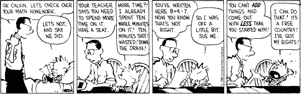 Image result for calvin and hobbes math jokes