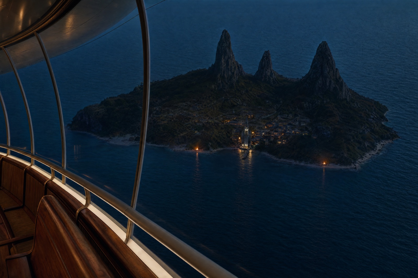 Dirigible gallery and sea-floating island — R06 attempt 1